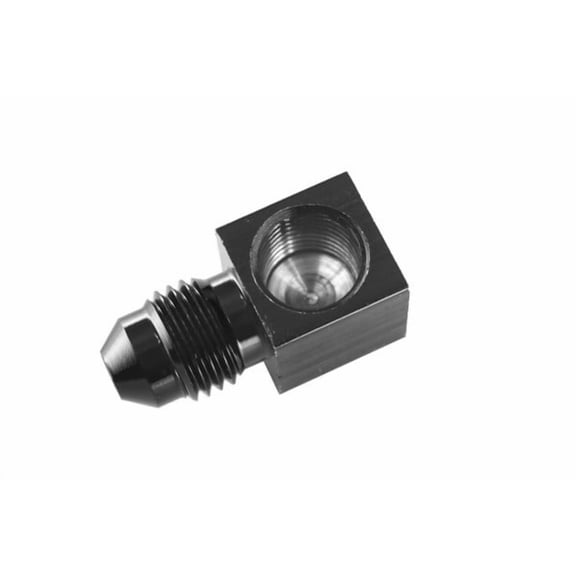 REDHORSE PERFORMANCE 4AN Male to 1/8in NPT FM Gauge Adapter 90Deg BLK partNumber: 9196-04-02-2