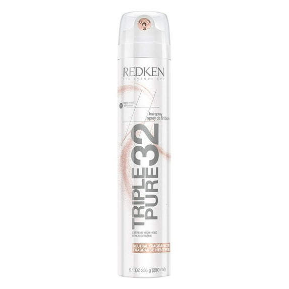 REDKEN Triple Pure 32 Extreme High Hold Hairspray | For All Hair Types | Provides Maximum Control & Humidity Protection | Neutral Fragrance 9.1 Oz