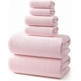 thumbnail image 1 of REDKISS 6-Piece Pink Microfiber Towel Set, Extra Large Quick Dry Absorbent Towels, 2 Bath, 2 Hand, 2 Washcloths for Bathroom, Gym, Spa, 1 of 7