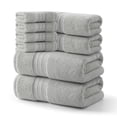 thumbnail image 1 of REDKISS 8-Piece 100% Cotton Bath Towel Set, 600GSM Luxury Light Gray Bath Towels, Quick Dry Bathroom Towels, Includes Bath Towels, Hand Towels & Washcloths, 1 of 1