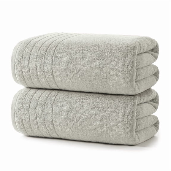 REDKISS Jacquard Bath Towels 2-Pack 100% Cotton 27x54 Herringbone Quick Dry for Guest Bathroom Gift,Coffee