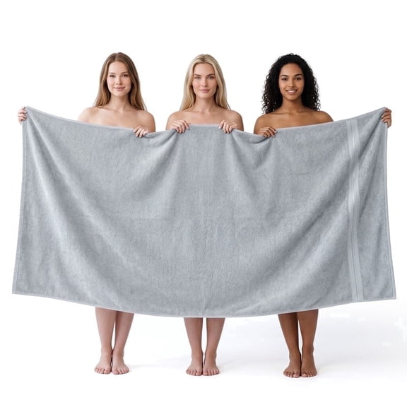 REDKISS Jumbo Bath Sheet 1-Pack 100% Cotton 40x80 600GSM Ultra Absorbent for Spa Pool Resort,Gray