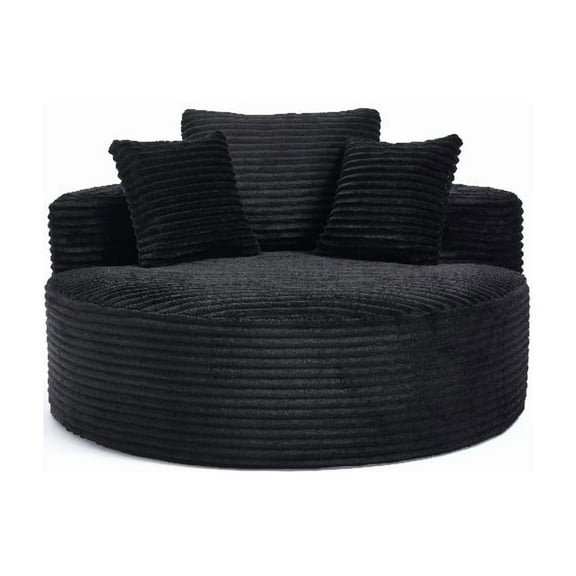 REDLIFE Compressed sofa, 56.69*14.76*14.17 inches,Circular base , striped, suitable for various room types, Black