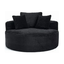 REDLIFE Compressed sofa, 56.69*14.76*14.17 inches,Circular base , striped, suitable for various room types, Black