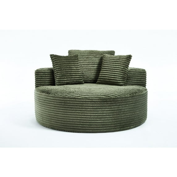 REDLIFE Compressed sofa, 56.69*14.76*14.17 inches,Circular base , striped, suitable for various room types, cyan