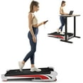 REDLIRO Walking Pad with Incline, 2.5HP Compact Under Desk Treadmill Portable, 350lbs Capacity
