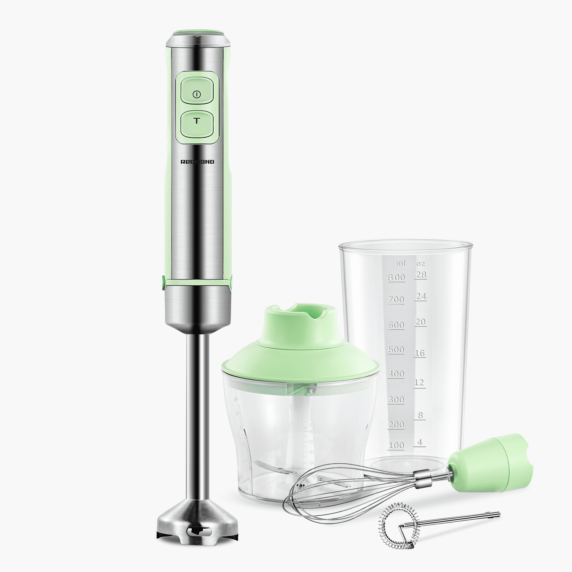 REDMOND Hand Blender Immersion, 5in1 Blender Set, Aqua Green, HB006