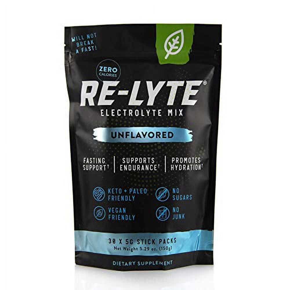 REDMOND ReLyte Electrolyte Drink Mix (Unflavored), 30 Stick Packs