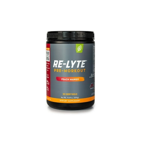 REDMOND Re-Lyte Pre-Workout Drink Mix, Peach Mango, 15.87oz