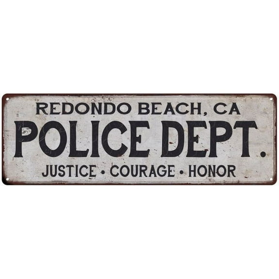 REDONDO BEACH, CA POLICE DEPT. Home Decor Metal Sign Gift 6x18 106180012509