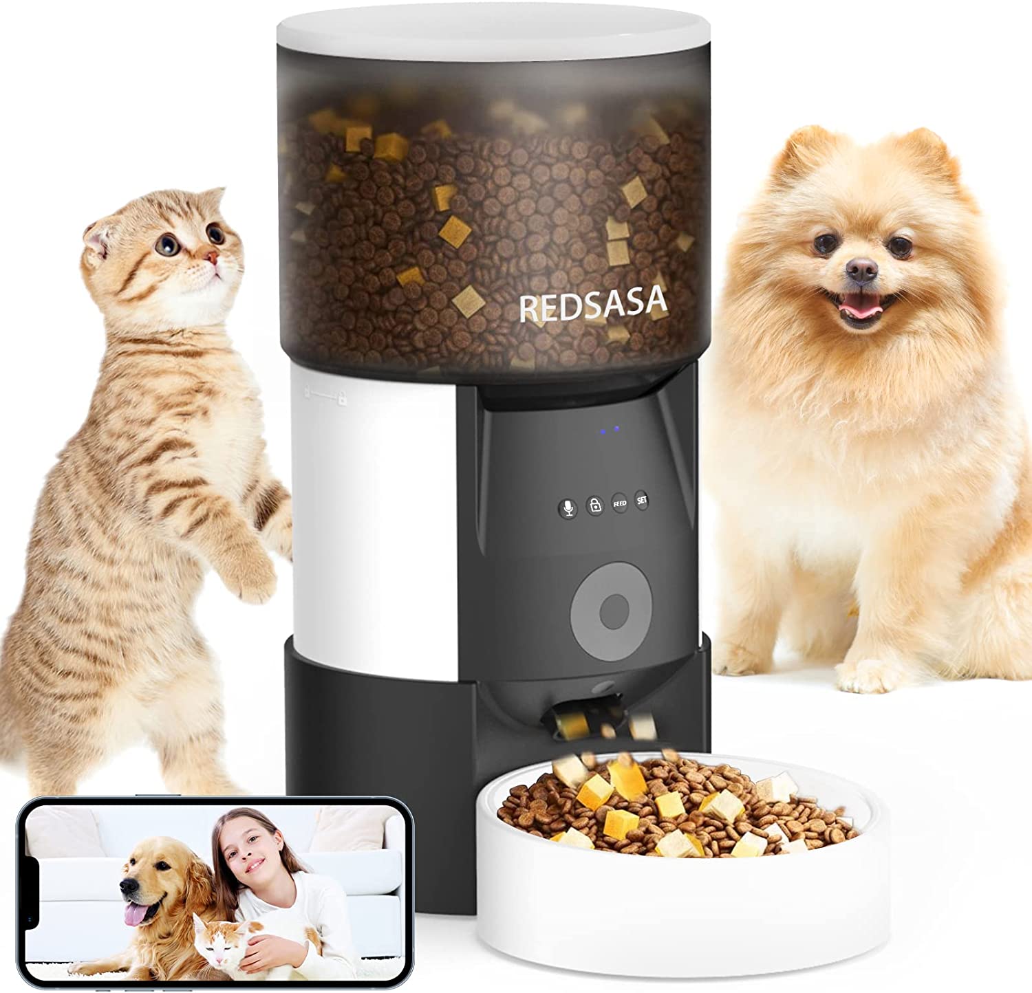 Lentek Smart Pet Feeder with 720p HD Video, 2Way Audio, 200 oz