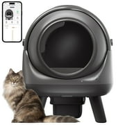 REDSASA Self Cleaning Litter Box, 69L + 10L Automatic Litter Box for Cats, App-Controlled with Safety Sensors, Removable Washable Cat Toilet with 1 Rolls Garbage Bags, Grey