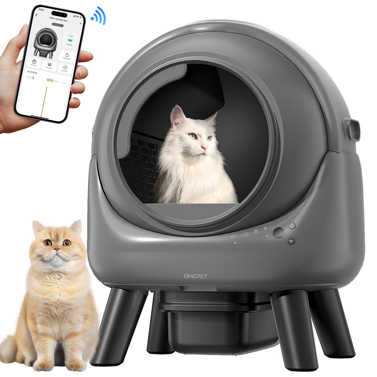 Walmart daily deals:  REDSASA Litter Box,Self Cleaning Cat Litter Box, 69L + 10L Automatic Litter Box for Cats, App-Controlled with Safety Sensors, Removable Washable Cat Toilet with 1 Rolls Garbage Bags, Grey