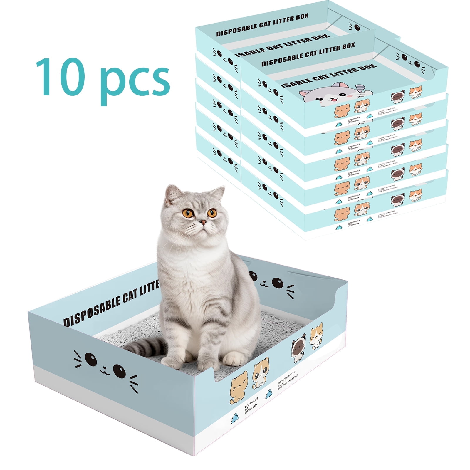 REDSASA Disposable Litter Box,Cat Travel Litter Box,Suitable for Cats