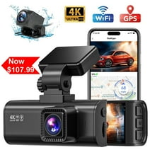REDTIGER Dash Cam Front and Rear, 4K Dash Cam with WiFi & GPS, 4K/2.5K Front+1080P Rear Dash Camera with View Night Vision, LCD Screen Display, Loop Recording,Black