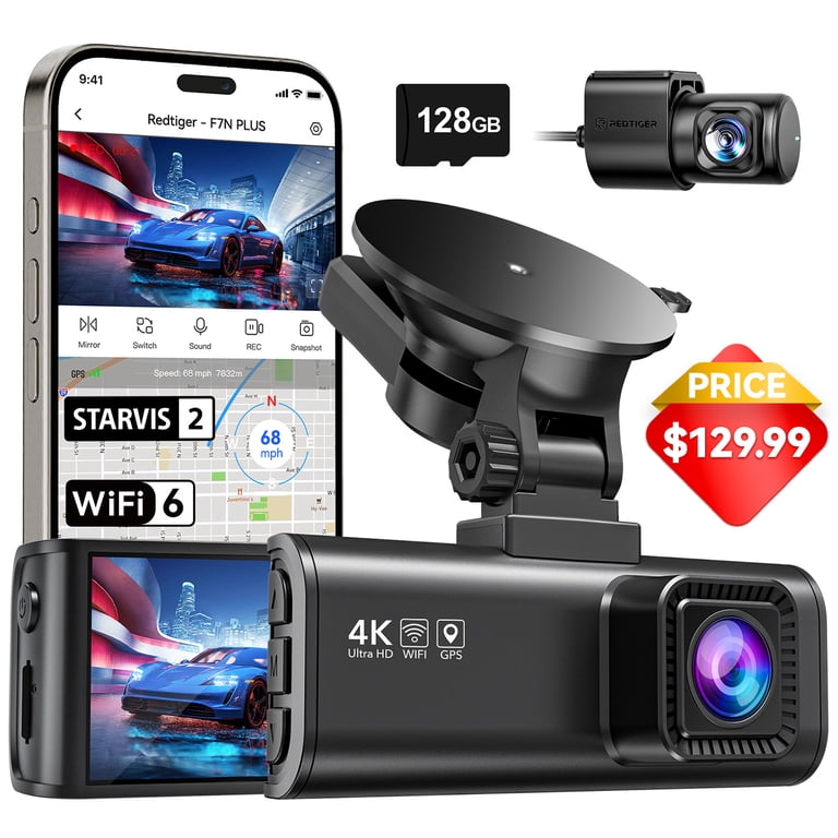 REDTIGER F7NP ドライブレコーダー 本体 4K 高画質 REDTIGER, Dash Cam, 4K Full HD, Front and Rear Night Vision