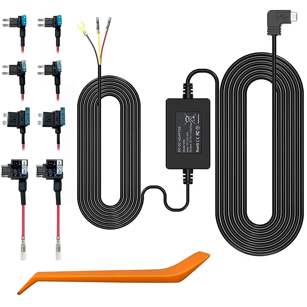 REDTIGER F7N Dash Cam Double4 Fuses Hardwire Kit, USB C Port, 12V 24V to 5V w/Fuse Kit, Low