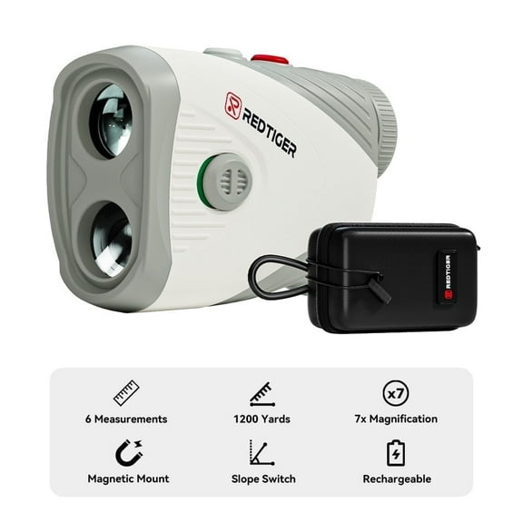 REDTIGER Laser Golf Range finder, 7X Magnification Clear View 1200 Yards Laser Hunting Rangefinder, Slope Measurement, Flag Pole Lockin, Short, Gray