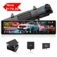 REDTIGER Mirror Dash Cam, 11" UHD Full Touch Screen Rear View Mirror