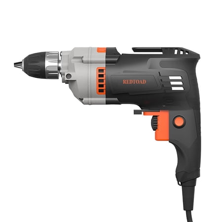 REDTOAD Electrical Drills, Electric Hand-held Drills, Keyless Chuck, 8.0-Amp, Variable Speed Reversible