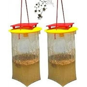 REDTOP Flycatchers Compact Size - 100% Non-Toxic Disposable Outdoor Fly Trap - Designed to Attract Egg-Laying Females (2)