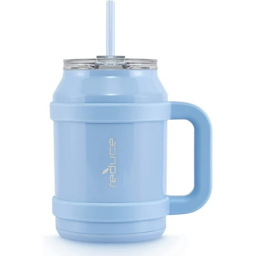 REDUCE 50 oz Mug Tumbler with Handle and Straw - Stainless Steel with Sip-It-Your-Way Lid - Keeps Water Cold up to 48 Hours - Sweat Proof, Dishwasher Safe, BPA Free - Glacier, Opaque Gloss