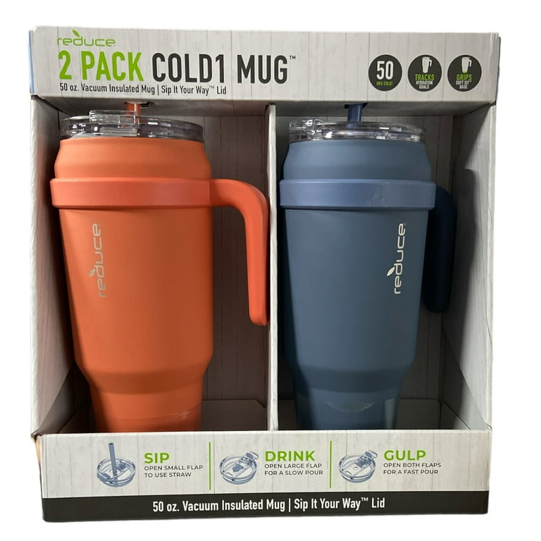 Zukro 50 oz Mug Tumbler With Handle And Straw, Vacuum Insulated