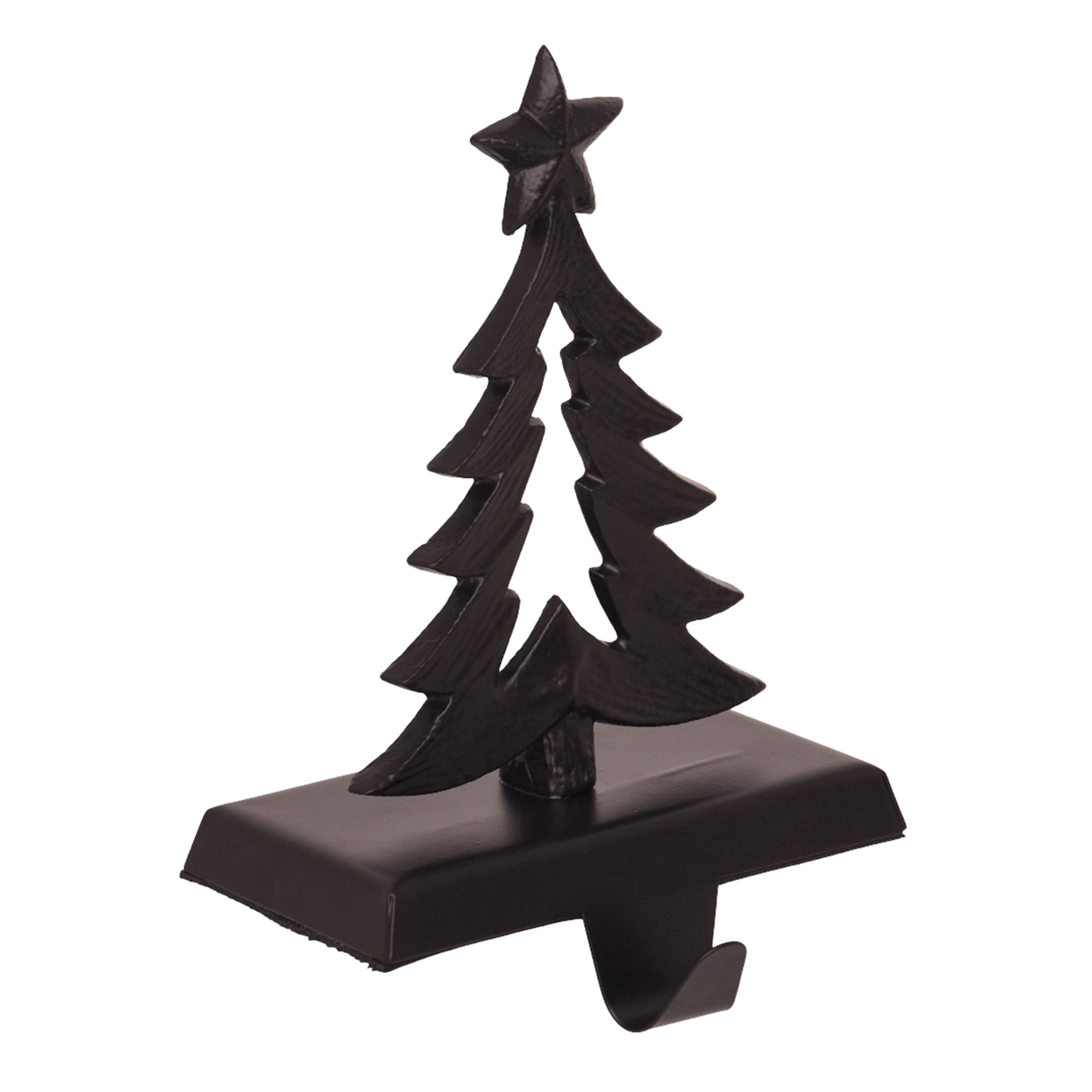 Aluminum Tree Christmas Stocking Holder, Black, 7.8", by Holiday Time