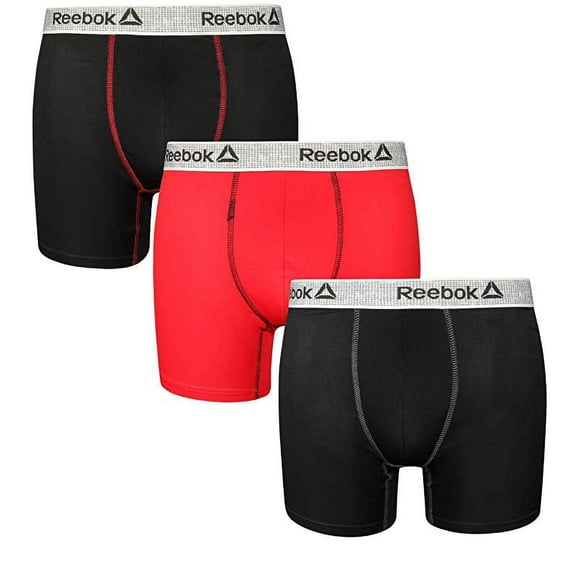 REEBOK 3 PACK BOXER - ULTRALIGHT 183 P05 - RED / BLACK - MEDIUM - UNDERWEAR PERFORMANCE MEN