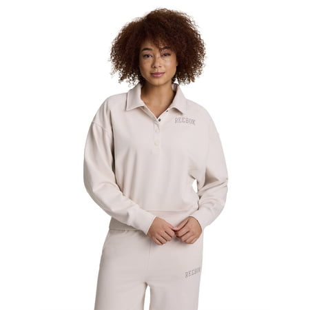 Reebok Women's and Women's Plus All Seasons Oversize Polo Sweatshirt, Sizes XS-4X