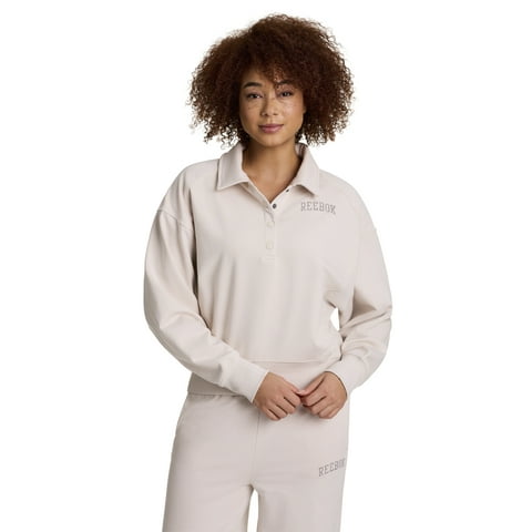 Reebok Women's and Women's Plus All Seasons Oversize Polo Sweatshirt, Sizes XS-4X