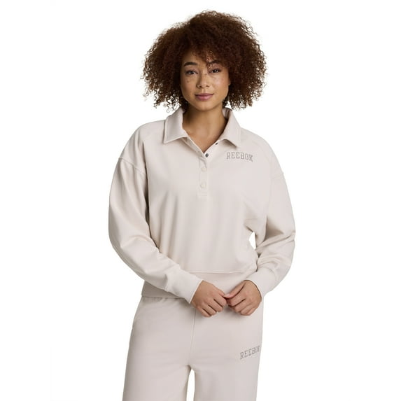 Reebok Women's All Seasons Oversize Polo Sweatshirt, Sizes XS–4X