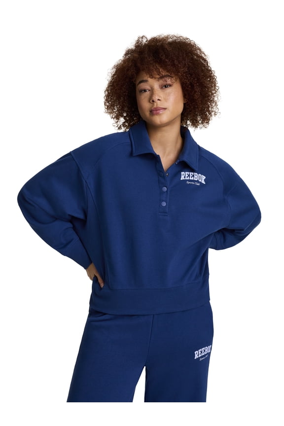 Women's All Seasons Oversize Polo Sweatshirt, Sizes XS–4X