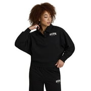 Women's and Women's Plus All Seasons Oversize Polo Sweatshirt, Sizes XS-4X