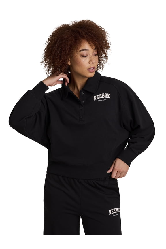 Women's All Seasons Oversize Polo Sweatshirt, Sizes XS–4X