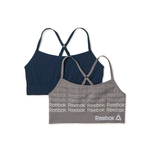 Reebok Girl's Seamless Longline Bralette, 2-Pack, Sizes S-XL