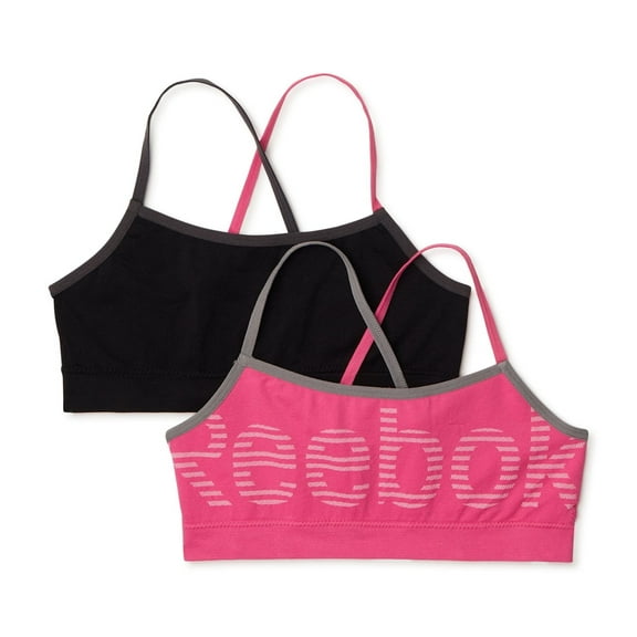 Reebok Girl's Seamless Bra Strappy Bralettes, 2-Pack, Sizes S-XL