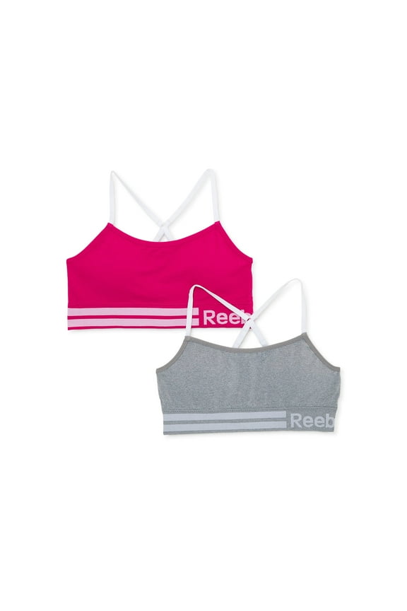 Girl's Seamless Longline Bralettes, 2-Pack, Sizes S-XK