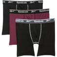 thumbnail image 1 of REEBOK MEN'S PACK 3 - 221 P14 BURGUNDY BLACK - MEDIUM - UNDERWEAR X4 BOXER BRIEF, 1 of 1