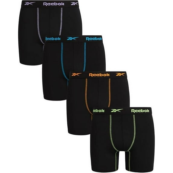 REEBOK MEN'S PACK 4 - 211 P52 MULTI PURPLE - LARGE - UNDERWEAR X4 BOXER BRIEF