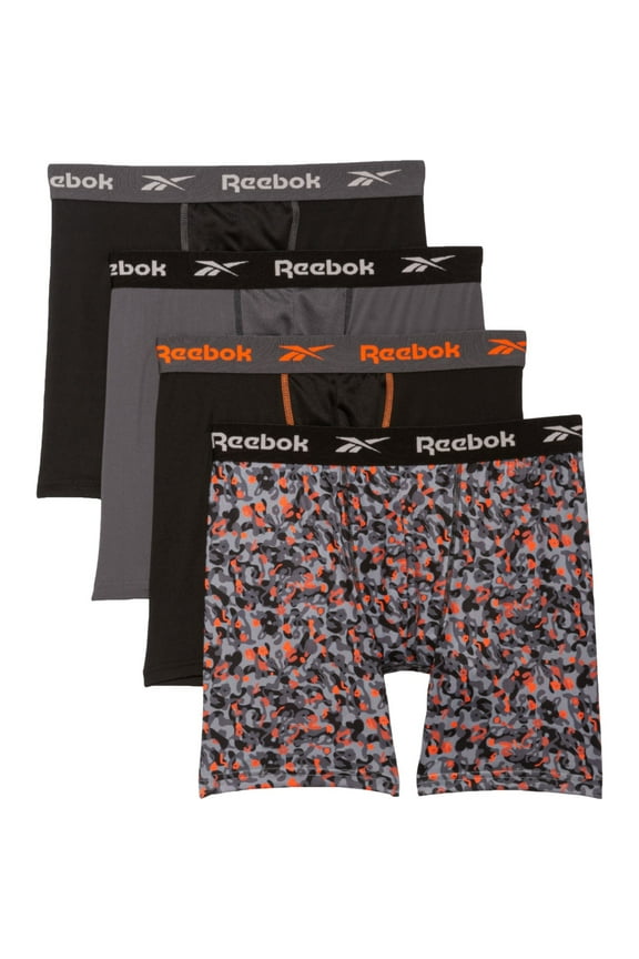 MEN'S PACK 4 - 233 CAMO ORANGE - LARGE - UNDERWEAR X4 BOXER BRIEF P33
