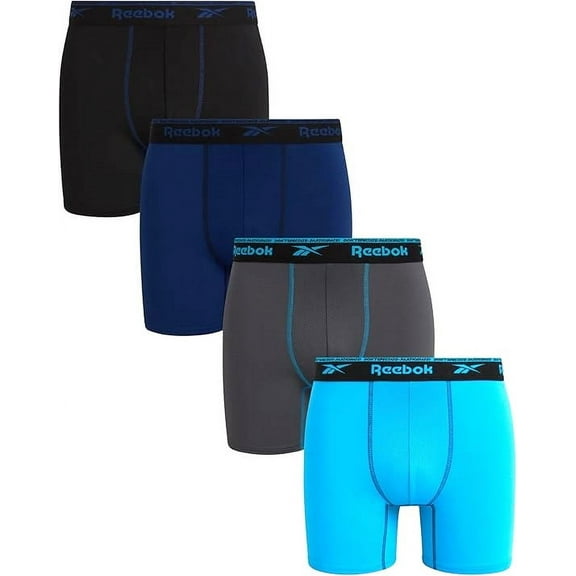 REEBOK MEN'S PACK 4 - 243 LIGHT BLUE - SMALL - UNDERWEAR X4 BOXER BRIEF P110