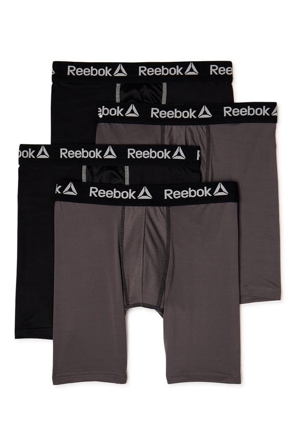 MEN'S PACK 4 LONG - 203 P02 GREY - MEDIUM - UNDERWEAR BOXER BRIEF 7.5"