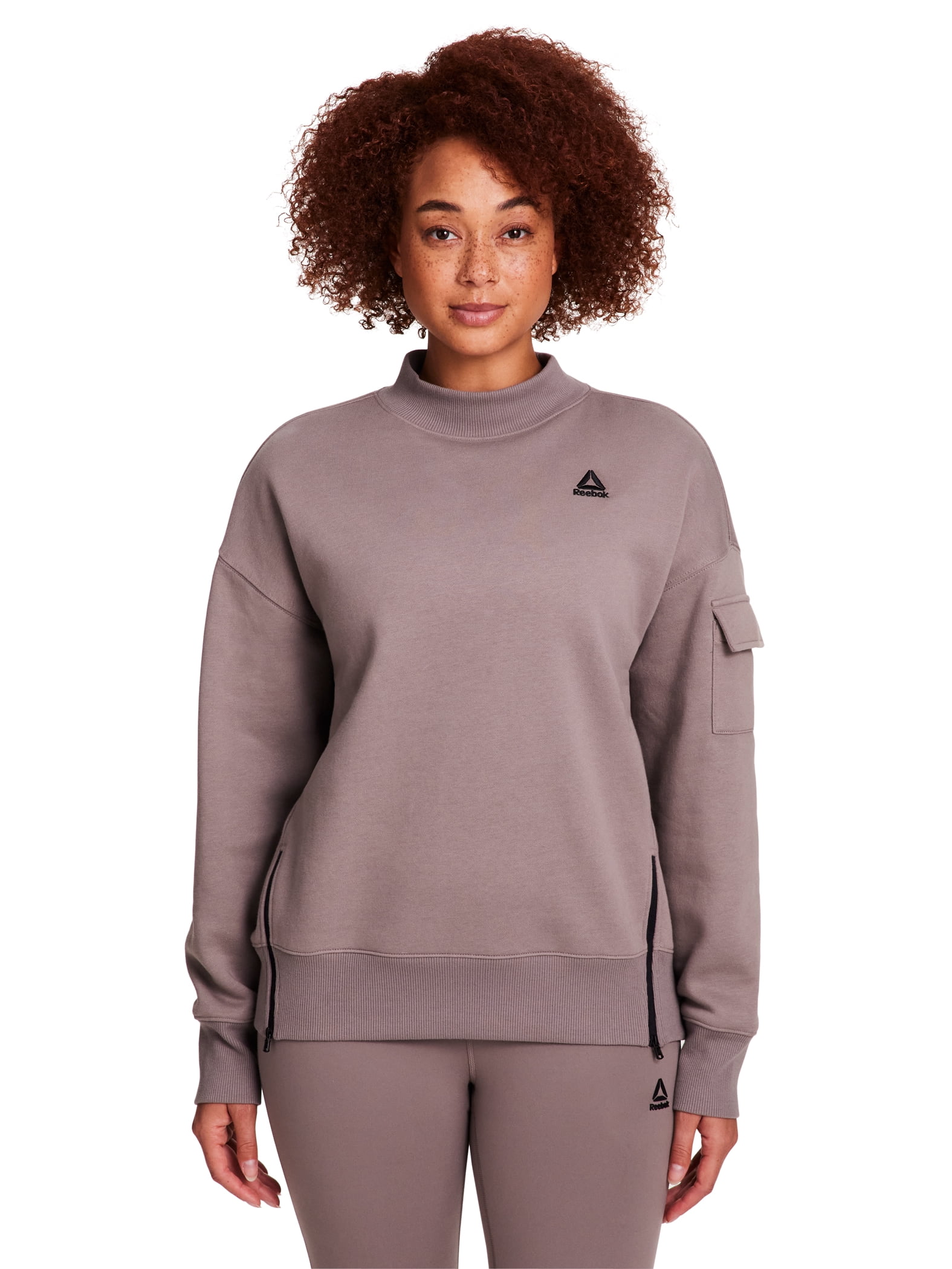 Reebok Women's & Women's Plus Transition Mock Neck Sweatshirt, Sizes XS-4X