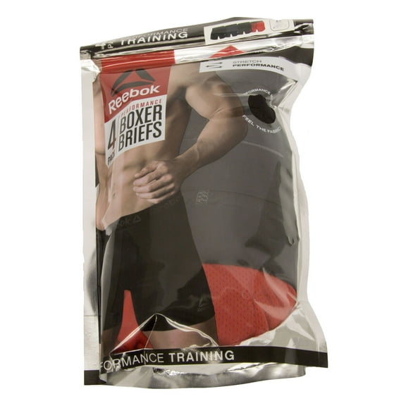 REEBOK Men's 4 Pack Stretch Performance Boxer Briefs