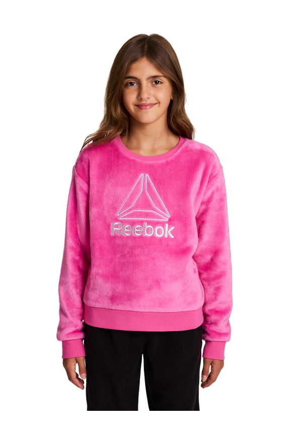 Girl’s Athletic Luxe Plush Crewneck Sweatshirt, Sizes 4–18