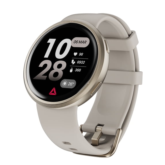Reebok Rush Fitness Tracker Smartwatch for Men & Women, AGPS, Heart Rate & SpO2 Monitor, 1.39” LCD Display, 80+ Sports Modes, 10-Day Battery, IP68 Water Resistant, Android & iOS, Victory Gold