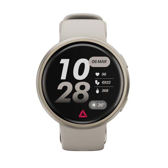 Reebok Rush Fitness Tracker Smartwatch for Men & Women, AGPS, Heart Rate & SpO2 Monitor, 1.39” LCD Display, 80+ Sports Modes, 10-Day Battery, IP68 Water Resistant, Android & iOS, Victory Gold