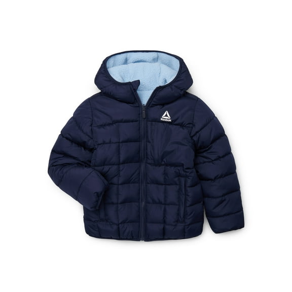Reebok Boys Reversible Quilted Puffer Hooded Jacket, Sizes S-2XL