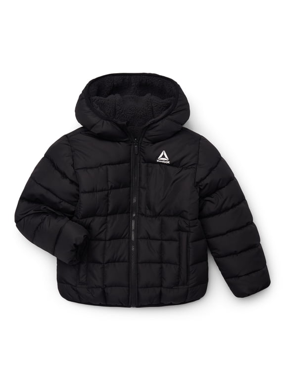 Boys Reversible Quilted Puffer Hooded Jacket, Sizes S-2XL